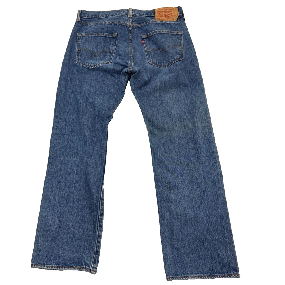 Levi's 501 Original Fit Button Fly Jeans Men's 33x30 Blue Straight Leg - Picture 3 of 7